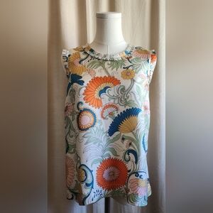 J. Crew Women's Size 6 Sleeveless Floral Blouse